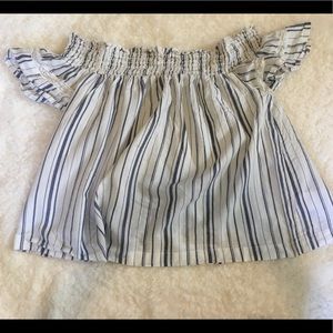 Off The Shoulder Striped Blouse